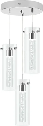 Vista 10 de hykolity Luz colgante de cristal de burbuja de 1 luz, lámpara LED regulable