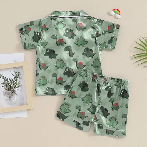 Vista 119 de Conjunto de pijama de manga larga con botones para niña pequeña, conjunto de ropa de dormir
