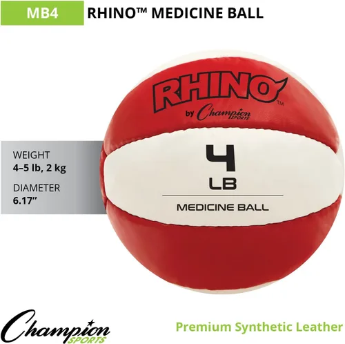 Vista 6 de Champion Sports Leather Medicine Balls – Durable Weighted Balls for Strength, Core & Conditioning Training