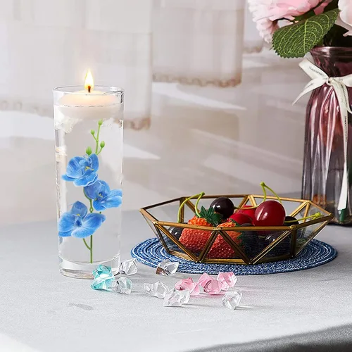 Vista 6 de LARDUX Flores artificiales para velas flotantes, centro de mesa de boda, mini orquídea, relleno de floreros para boda, mesa de comedor, fiesta