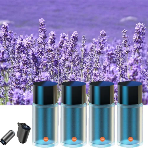Vista 4 de Ambientador Inteligente para Coche de Yeblem, Difusor de Aromatizante para Carro (Difusor+1pcs de Aceites, Lavanda)