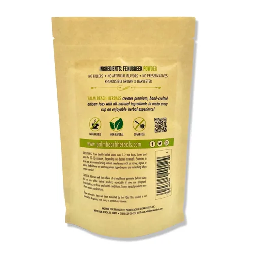 Vista 2 de Té de fenogreco - Serie de té de hierbas puro de Palm Beach Herbals (30 bolsas de té) 100% natural