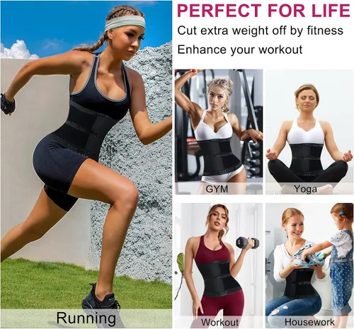 Vista 7 de ZOPEUSI Entrenador de cintura para mujer, faja deportiva para debajo del busto, control de abdomen, reloj de arena, moldeador de cuerpo