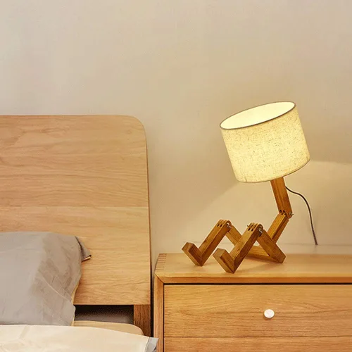 Vista 5 de TOMYEUS Lámpara de mesa Retro Lámpara de mesa Flexible Ajustable Robot Forma Lectura Lámpara de Escritorio Iluminación Dormitorio Lámparas de Mesita