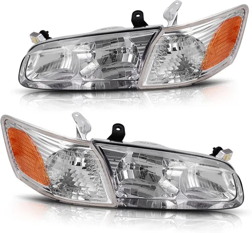 Vista 9 de DWVO - Conjunto de faros proyectores compatible con 07 08 09 2007 2008 2009 Camry Excluye Hybird, carcasa negra con reflector ámbar, lente Negro