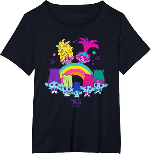 Vista 22 de Camiseta DreamWorks Trolls Band Together BroZone Poppy Viva Rainbow Negro