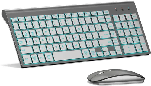 Vista 13 de TopMate Combo de teclado y mouse inalámbricos ultradelgados, 2.4G silencioso compacto USB 2400DPI mouse e interruptor de tijera, juego de teclado
