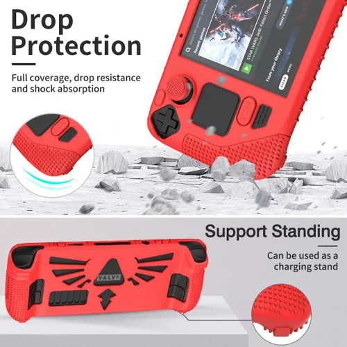 Vista 2 de SUIHUOJI Funda protectora de pie para cubierta de vapor, protector de accesorios de silicona engrosada, cubierta suave con 2 pares de agarres