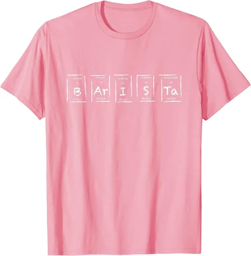 Vista 3 de Barista Espresso Latte Cappuccino Coffee Periodic Table T-Shirt Asphalt Grey
