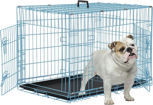 Vista 15 de Jaulas de 24 pulgadas para perros pequeños, 20 libras, jaula plegable para mascotas con bandeja de panel divisor, jaula de doble puerta para Negro