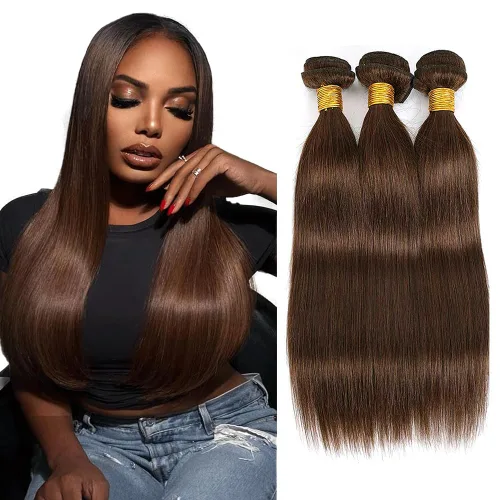 Vista 41 de Color 30 paquetes de cabello humano marrón onda del cuerpo paquetes 8 10 12 pulgadas brasileño virgen Remy extensiones de cabello humano doble trama