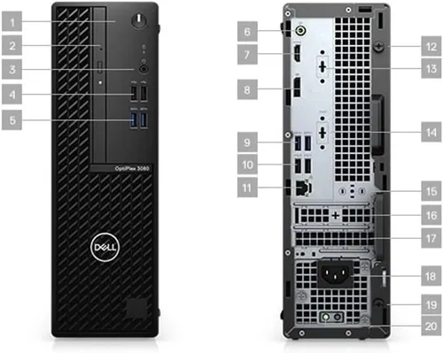 Vista 3 de Dell Optiplex 3080 SFF - Escritorio de factor de forma pequeño Core i5-10500 - Disco duro SSD de 256 GB - 16 GB de RAM 6 núcleos @ 4.5 GHz Win