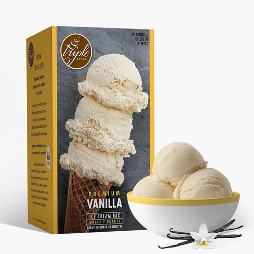 Vista 9 de Triple Scoop - Mezcla de helado prémium para hacer helados. Simple, fácil, delicioso. De mezcla gourmet a máquina en 5 minutos, hace 2 cuartos