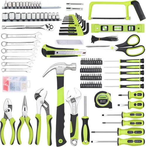 Vista 3 de FASTPRO Juego de herramientas para el hogar de 267 piezas, kit de herramientas de reparación para el hogar con bolsa de herramientas abierta de boca
