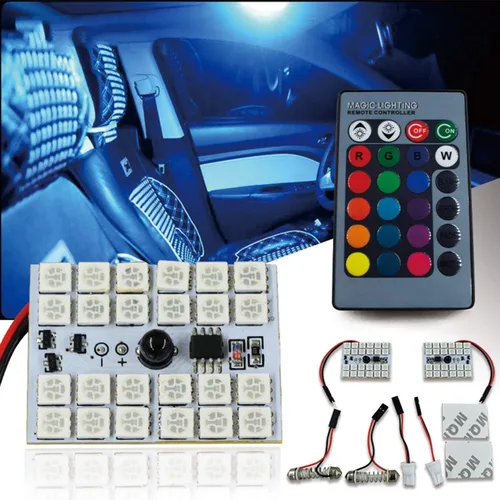 Vista 8 de SOCAL-LED LIGHTING 2 bombillas LED RC 194 W5W 5050 6SMD cuña brillante interior/cúpula/mapa/puerta/placa de licencia (T10 RGB)