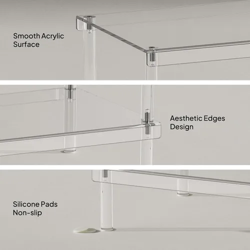 Vista 4 de Aquiver Zapatero acrílico – 32.3 pulgadas de largo x 11.8 pulgadas de ancho x 12.2 pulgadas de alto – Zapatero ancho largo organizador de zapatos