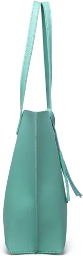 Vista 4 de Dreubea - Bolsa de hombro y de mano de piel sintética suave para mujer, con borla, de gran capacidad