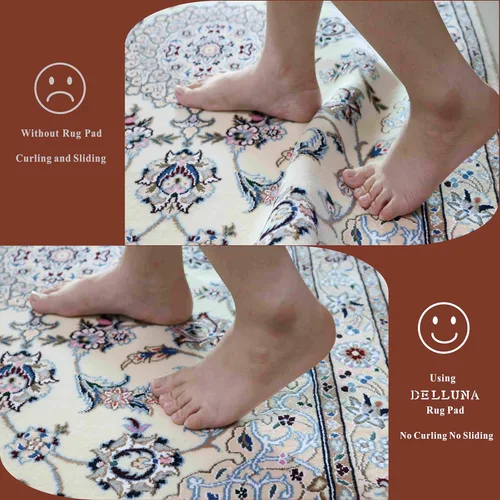 Vista 5 de Almohadilla antideslizante para alfombra, doble superficie de 1/3 pulgadas de grosor, fieltro+goma. Alfombra premium de 2 x 6 pies, segura