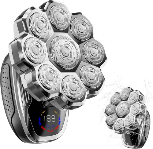 Vista 7 de Maquinilla de afeitar eléctrica para hombres, afeitadoras de cabeza para hombres calvos, afeitadoras eléctricas para hombres con afeitadora