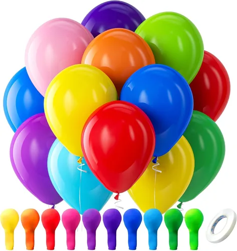 Vista 121 de Bezente Paquete de 150 globos de látex mate color burdeos de 5 pulgadas rojo (07-Red-G42)