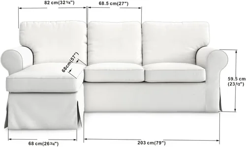Vista 6 de MASTERS OF COVERS Ektorp - Sofá biplaza (2 asientos) con funda de tumbona de repuesto personalizada para IKEA Ektorp Modular 3 asientos sofá funda