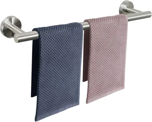 Vista 17 de NearMoon - Barra para toallas de baño, accesorios de baño de acero inoxidable, para toalla de ducha para baño, soporte de toalla montado en la pared