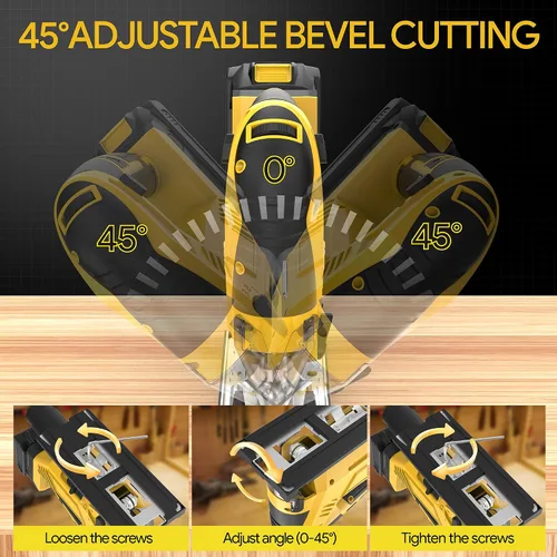 Vista 3 de Sierra de calar inalámbrica compatible con batería Dewalt de 20 V Max (sin batería), sin escobillas, velocidad variable, cortes biselados de 45°, 3