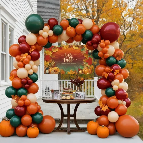 Vista 10 de Kit de arco de guirnalda de globos neutros con temática de safari de otoño, marrón oscuro, naranja quemado, arena blanca, globos bohemios