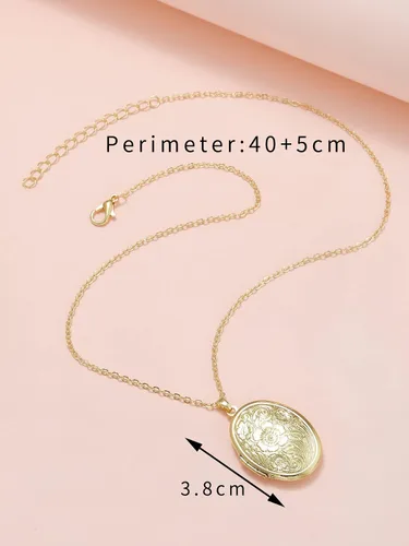 Vista 5 de YALLNASL Collar de regalo conmemorativo para la pérdida de la madre y el padre, collares con medallón de flores, collar para mujeres y niñas