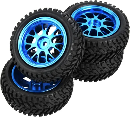 Vista 8 de DAUERHAFT 4 neumáticos RC Crawler, neumáticos RC de 1. 7 pulgadas, neumáticos de goma RC, neumáticos de automóvil 1/18, neumáticos y ruedas RC
