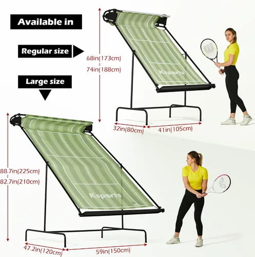 Vista 6 de Ksports Red de rebote de tenis – Entrenador deportivo de múltiples raquetas para tenis, pickleball, pádel, squash y raquetball – Montaje rápido