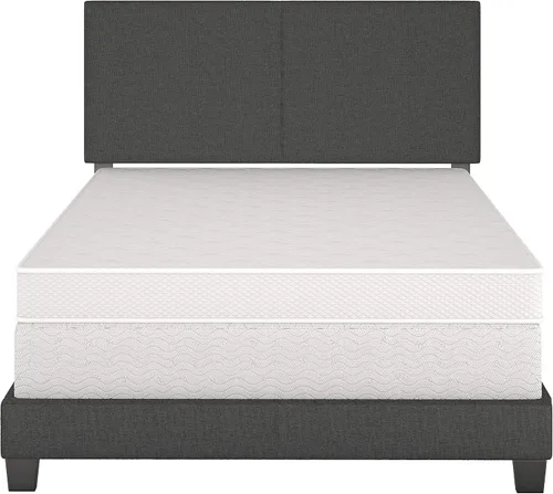 Vista 7 de Boyd Sleep Milan cama tapizada de tamaño completo con plataforma de lino negro, con cabecera ajustable - Se requiere somier o base calificados