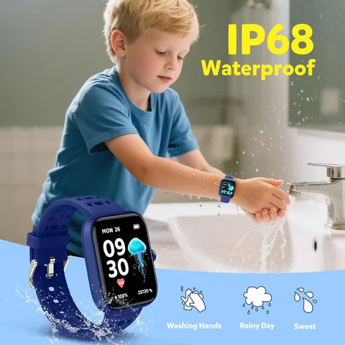 Vista 7 de Gydom Smart Watch for Kids, Without/with APP Mode, 1.83" Touchscreen Fitness Tracker Watch, Heart Rate/Sleep Monitor, IP68 Waterproof Pedometer