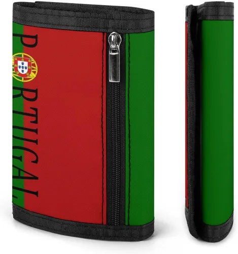 Vista 3 de Portugal - Cartera triple de fútbol americano, monedero delgado, lindo tarjetero con clip para dinero para hombres y mujeres