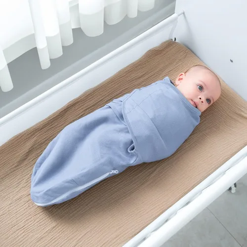 Vista 8 de Comfy Cubs Saco de dormir fácil ajustable con cremallera de fácil acceso y paños de muselina para eructos, paquete grande