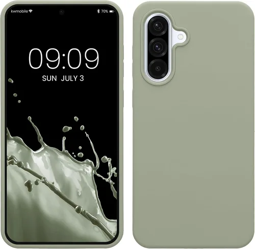 Vista 51 de kwmobile Funda Compatible con Samsung Galaxy A14 5G - Funda de teléfono de TPU y silicona con acabado suave - Verde Lima
