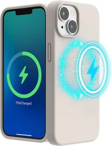 Vista 13 de SURPHY Funda magnética diseñada para iPhone 13 Mini, compatible con MagSafe (versión 2021 de 5.4 pulgadas), funda de silicona líquida con forro