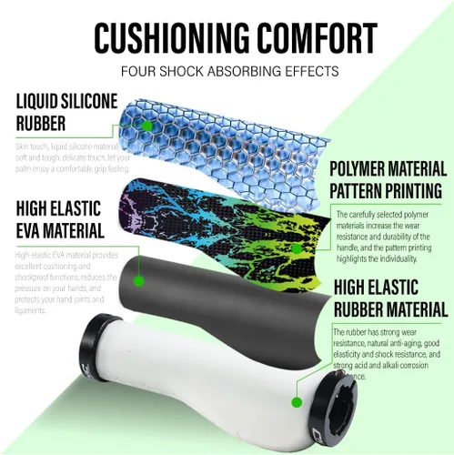 Vista 3 de Chooee Agarres ergonómicos para bicicleta de montaña, agarres de silicona para manillar de bicicleta MTB/BMX.