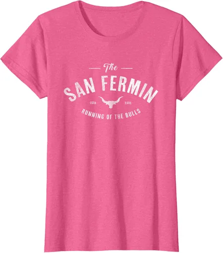 Vista 22 de The Running of the Bulls" - Pamplona Gift - Camiseta San Fermin, Rojo, S Asfalto