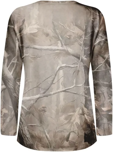 Vista 3 de Holiday Outfits for Women 2023 V Neck Button Down T Shirts Printing Long Sleeve Pullover Tops Hide Belly Outfit