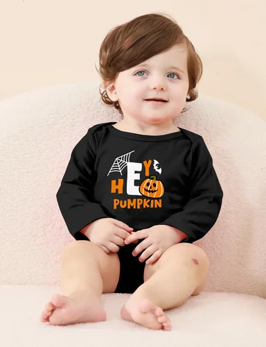 Vista 29 de BFUSTYLE Mameluco de manga larga para bebés niños y niñas, traje divertido para bebés de 0 a 18 meses