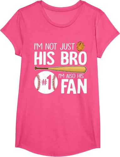 Vista 19 de Camiseta Baseball Brother I'm Not Just His Bro I'm His Number One Fan, Negro