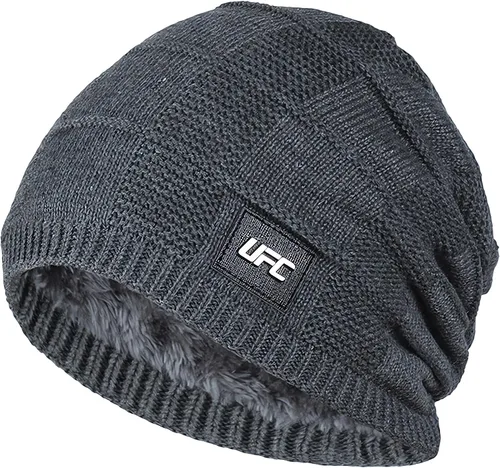 Vista 8 de Gorro de invierno para hombre y mujer, calcetines de forro polar grueso y cálido de punto casual Negro