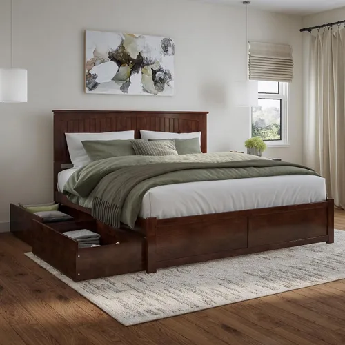 Vista 13 de Atlantic Furniture Nantucket - Cama de plataforma con 2 cajones de cama urbana Espresso