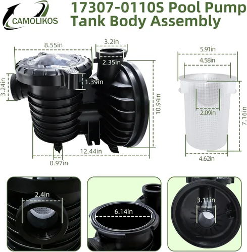 Vista 2 de 17307-0110S Conjunto de cuerpo de tanque de bomba de piscina se adapta a Pentair Sta-Rite IntelliPro VS 3050 Bombas Serie Max-E-Pro Conjunto