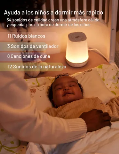 Vista 5 de Momcozy - Máquina de sonido para bebés, máquina de ruido blanco para dormir con luz nocturna, entrenador de sueño para niños pequeños con 34 sonidos