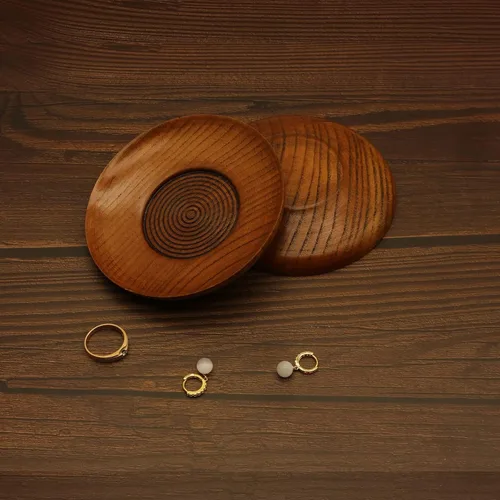 Vista 3 de Socospace Bandeja organizadora de joyería de madera, para anillos, pendientes, collar, anillo