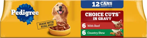 Vista 14 de Alimento húmedo para perros adultos Pedigree, trocittos de carne con salsa 100% complete & balanced, made with real beef, supports lean muscles