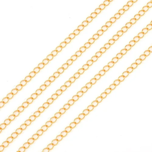 Vista 17 de BEADIA - Cadenas planas bañadas en oro de 18 quilates, 3 mm, 2 metros para la fabricación de joyas