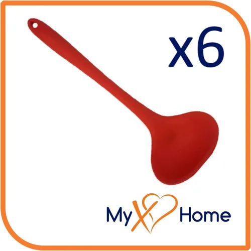 Vista 2 de Cucharón de silicona roja de 8 pulgadas (6 cucharones) de MyXOHome